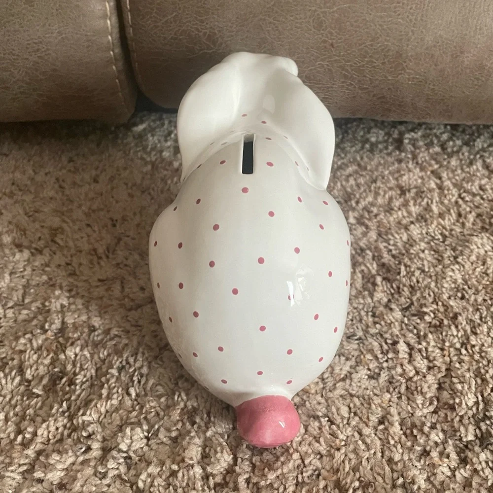 Accents | Vintage Tiffany Co Austria Bunny Rabbit Coin Bank White Pink ...